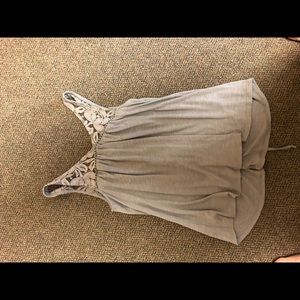 Gray Lace Up Tank Top